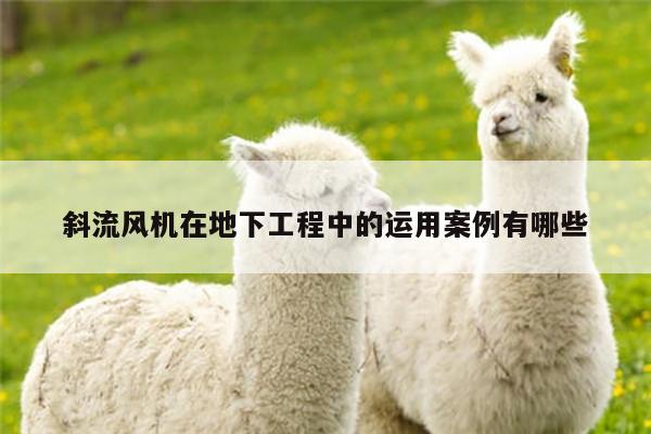 斜流风机在地下工程中的运用案例有哪些