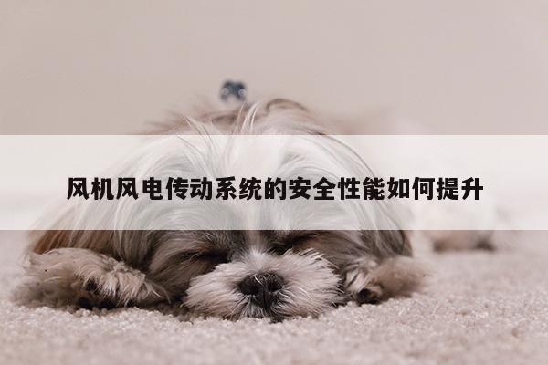 风机风电传动系统的安全性能如何提升